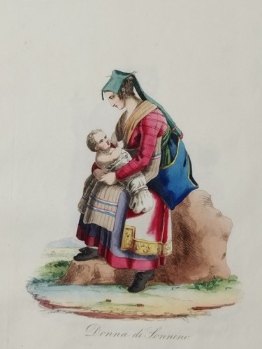 Antica stampa colori incisione - antica,