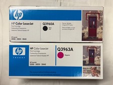 2 Toner Originali HP 122A Q3960A Nero / Q3963A Magenta Laserjet 2550 2820 2840