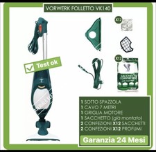 FOLLETTO ASPIRAPOLVERE VK140 VORWERK SCOPA ELETTRICA CON 24 GARANZIA E SACCHETTI
