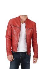 Giacca Uomo Pelle Rossa 100%