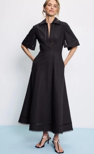 Abito rohe nero midi camicia - nero,
