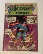 Vintage 1968 Action Comics #369 DC Superman Supergirl Silver Age copertina 12 centesimi