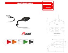 BARRACUDA SPECCHI RETROVISORI RACE da CARENA UNIVERSALI per MOTO VARI COLORI