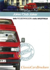 Brochure Depliant Volkswagen T3 Camper Westfalia Joker / Club Joker ITALIANO 16p