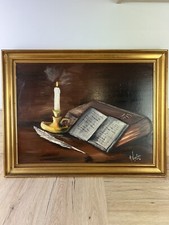 Splendide Tableau Marron Huile