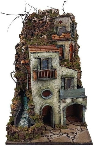 Presepe borgo napoletano stile - borgo,