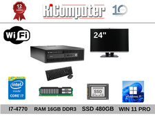 Postazione PC i7 16GB RAM SSD Monitor 24” Mouse Tastiera Win11 Ricondizionato
