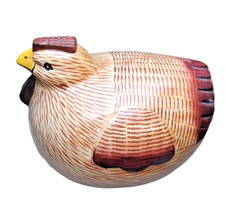 Gallina in legno dipinti e