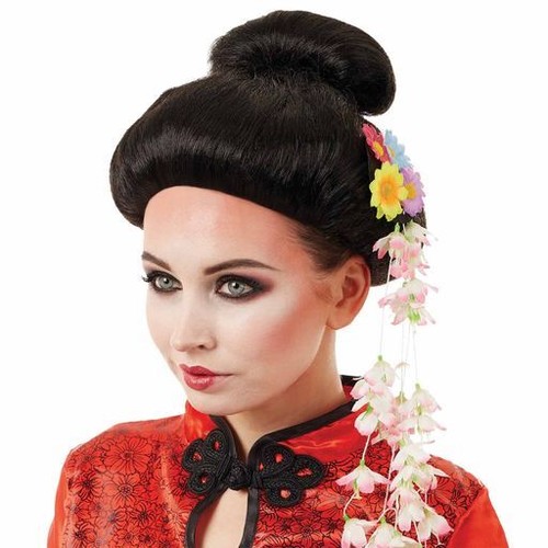 Parrucca donna geisha nera