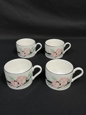 Set Di 4 Sango Jolie Bianco Caffè Tazze Rosa Fiori Verde Foglie Vintage
