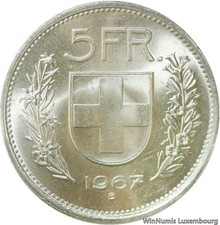 F3434 Svizzera 5 franchi Tête
