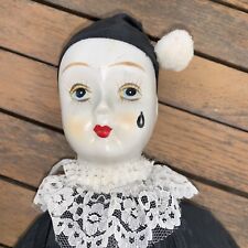Grande Bambola Pierrot Antico Porcellana Collezione