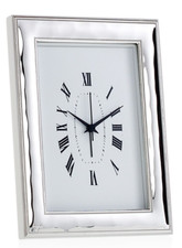 OROLOGIO SVEGLIA IN ARGENTO RETRO LEGNO BIANCO E 1020/OR 10X15