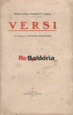 Versi con lettera di Antonio Fogazzaro Vicenza Fratelli Pastorio Chilesotti Cibe