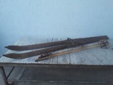 Sci In Legno Antichi Con Attacchi Originali E Bastoncini