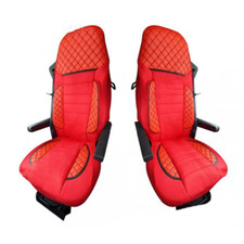 2 Piece Deluxe Red Eco Leather