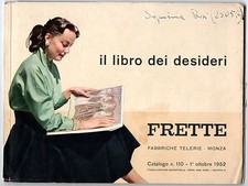 CATALOGO FRETTE 110 1952  MONZA TELERIA BIANCHERIA COTONE LINO CANAPA
