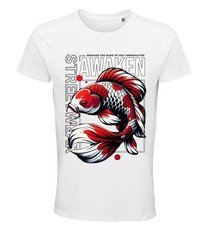 T-shirt Awaken Koi Carpa, japan, Giappone, 100% Cotone, tutte le misure.