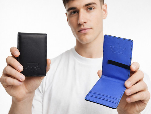 Portafoglio blu bifold - bifold, 2