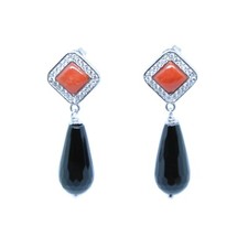 ORECCHINI CORALLO ONICE E