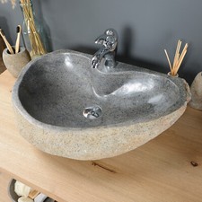 Lavabo da appoggio circa 60 cm dritto parete posteriore pietra naturale lavabo piacere della casa