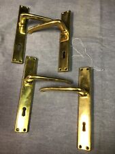 set  4 pezzi MANIGLIA VINTAGE IN OTTONE   PER PORTA INTERNA