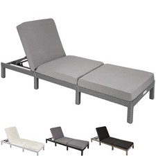 Lettino Poly Rattan Arredo Esterno Giardino Comodo Sdraio Prendisole Robusto