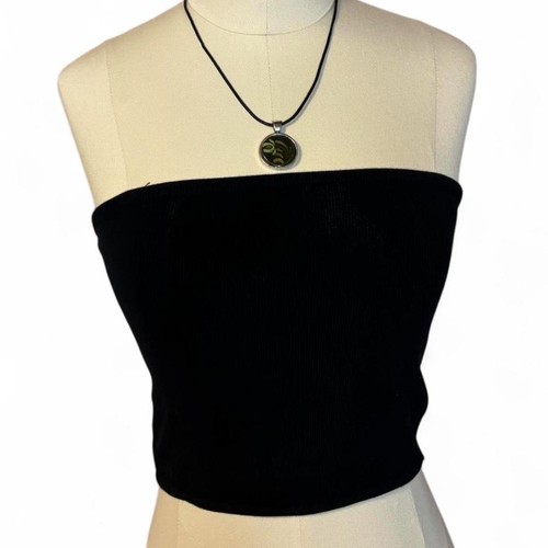 Top tubolare nero costine - nero, a