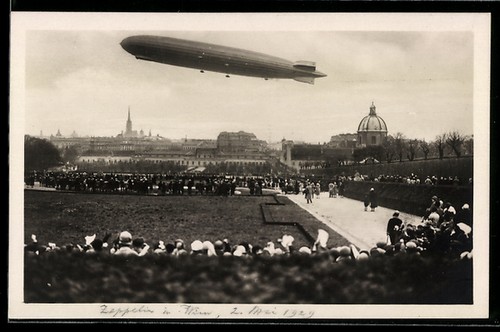 Cartolina vienna zeppelin in - cartolina,