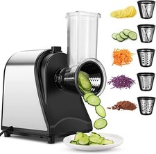 Grattugia da Cucina 250W Affettaverdure Elettrica Taglia Insalata Grattugia Formaggio Frutta Con 5 Lame
