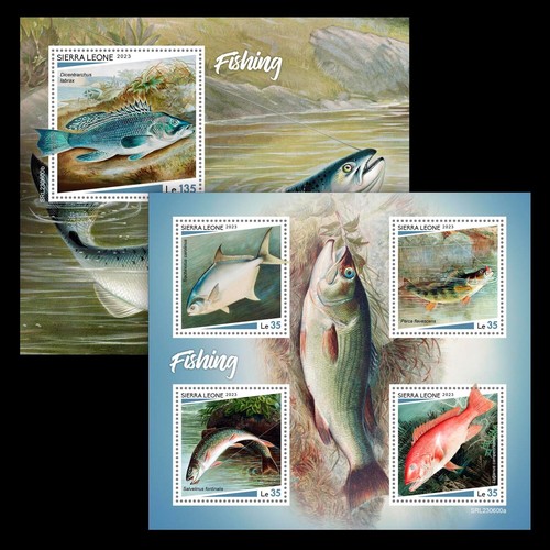 Francobolli pesca pesci - francobolli,