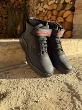 Prada Sneakers Alte Donne Nere- Unisex 37.5 Logo Rosso PRADA