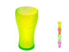 Set quattro bicchieri cocacola neon colorati 35 cl