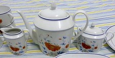 SERVIZIO TEA 3 PEZZI LIMOGES PORCELLANA PHILIPPE DESHOULIERES FRANCE PORCELAINE