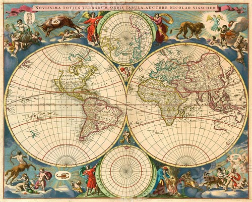 Poster mappa del mondo stile