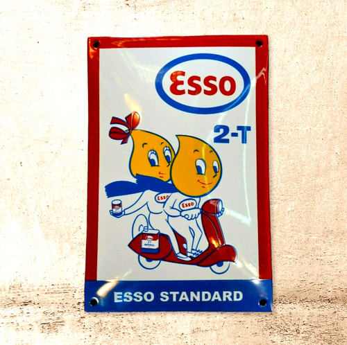 Plaque émaillée esso scooter - émaillée,