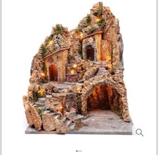Ambientazione presepe napoletano con fontanella e forno 60x45x45 per statuine 10