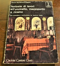MANUALE ILLUSTRATO FANTASIE ALL'UNCINETTO MEZZO PUNTO E RICAMO CUCIRINI 