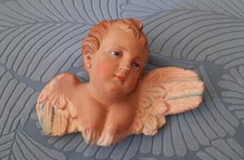 Puttino in Terracotta Policromo  Angelo Napoletano primi '800 Occhi in Vetro Blu