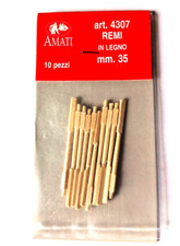 AMATI REMI IN LEGNO 35 MM BUSTINA DA 10 PEZZI ART. 4307/00 modellismo navale
