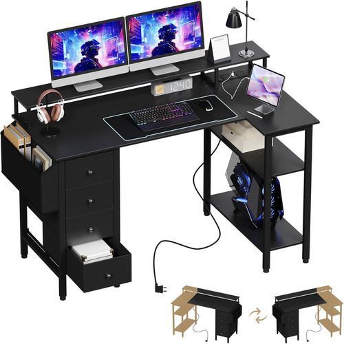 Corner desk with drawers - desk,