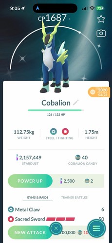 Shiny cobalion year - year, 2020