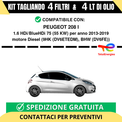 Tagliando per peugeot 208 - per,