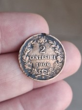 Moneta Da 2 Centesimi Rara 1906 Vittorio Emanuele III Re D'italia