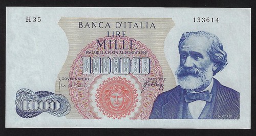 Italy 1000 lire 1965 pick - italy,