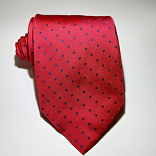 Cravatta Zarlini Uomo 100% Seta Made in Italy Elegante Rossa Pois Blu Cerimonia 