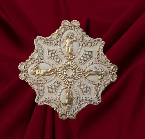 Rosone gesso decorato - decorato, a