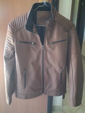 Giubbotto Uomo In Ecopelle Marrone, Nuovo mai Usato