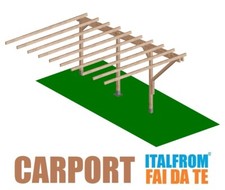 Modulo Continuativo Carport in Legno 5 x 3 Tettoia Auto Gazebo Garage Italfrom