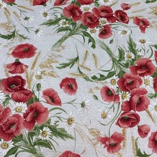 Tessuto Panama Shabby Papaveri
